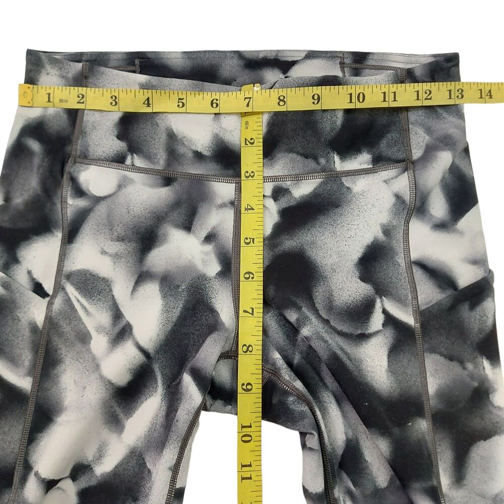 Lululemon Leggings Womens 6 Black White Speed Up Crop Gym Training Athletic - Picture 10 of 11